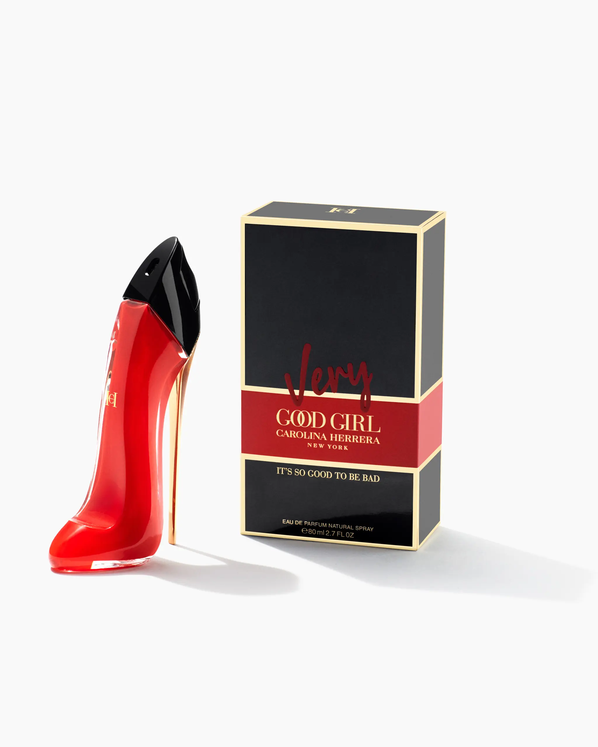 Very Good Girl 80ml Eau de Parfum - A vibrant ambery fruity woody Eau de Parfum blending juicy red currant, exotic lychee, seductive rose and warm vanilla in a striking red-lacquered stiletto.