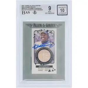 Vladimir Guerrero Montreal Expos Autographed 2021 Topps Allen & Ginter Mini Frame GU Relic #MFG-VG Beckett Fanatics Witnessed Authenticated 9/10 Card - Fanatics Authentic Certified