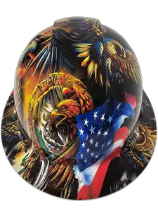 Mexican American Dual Eagle - Custom Hydro Dipped Full Brim Hard Hat