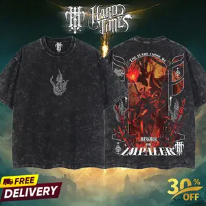 HardTimesClothing Messmer The Impaler 28.11 Elden Ring Retro Vintage Unisex Oversize Anime Manga Acid Washed Heavyweight Cotton T-shirt, Anime Merch, Gift For Anime Fan. Menswear Oversized