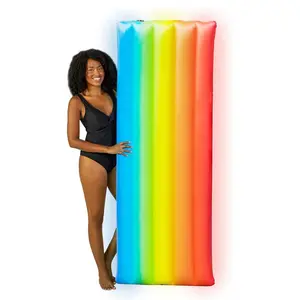 Pool Candy Illuminated 74" Rainbow Light Up Deluxe Pool Raft Float