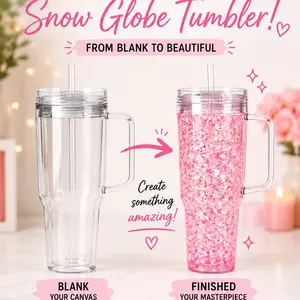 Custom snowglobe tumbler 40oz