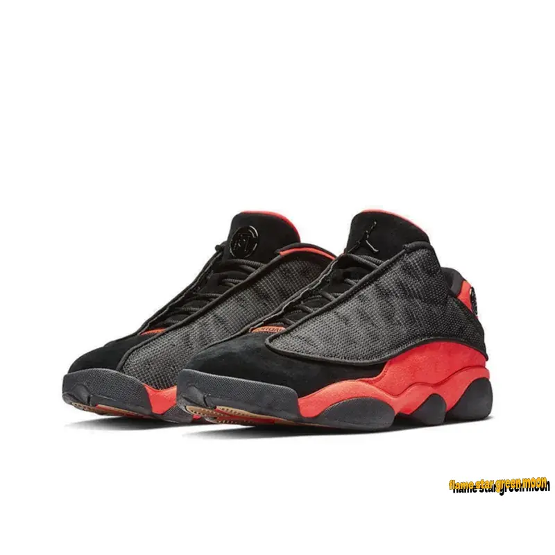 Black and Infrared Low-Top Collaborative Basketball Shoes, Reflective Mesh with Suede Midsole