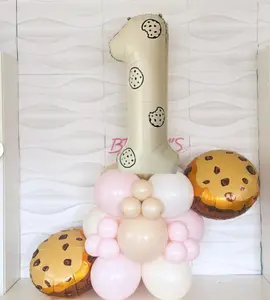 One Sweet Cookie Themed Balloon Set - Balloon Number Tower - One Sweet Year - One Tough Cookie - Sweet One Birthday - Cookie Balloons