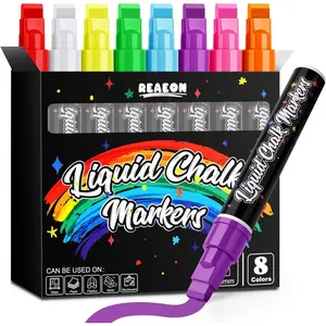 Jumbo Liquid Chalk Markers for Blackboards, Bold Color Erasable Chalk Pens with 10mm 3 in 1 Nib, Washable Dust-Free Pens for Glass, Signs, Windows, Cars, Chalkboard (8-Pack)