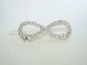 Small crystal infinity star hair pin barrette bridal clip for fine thin hair