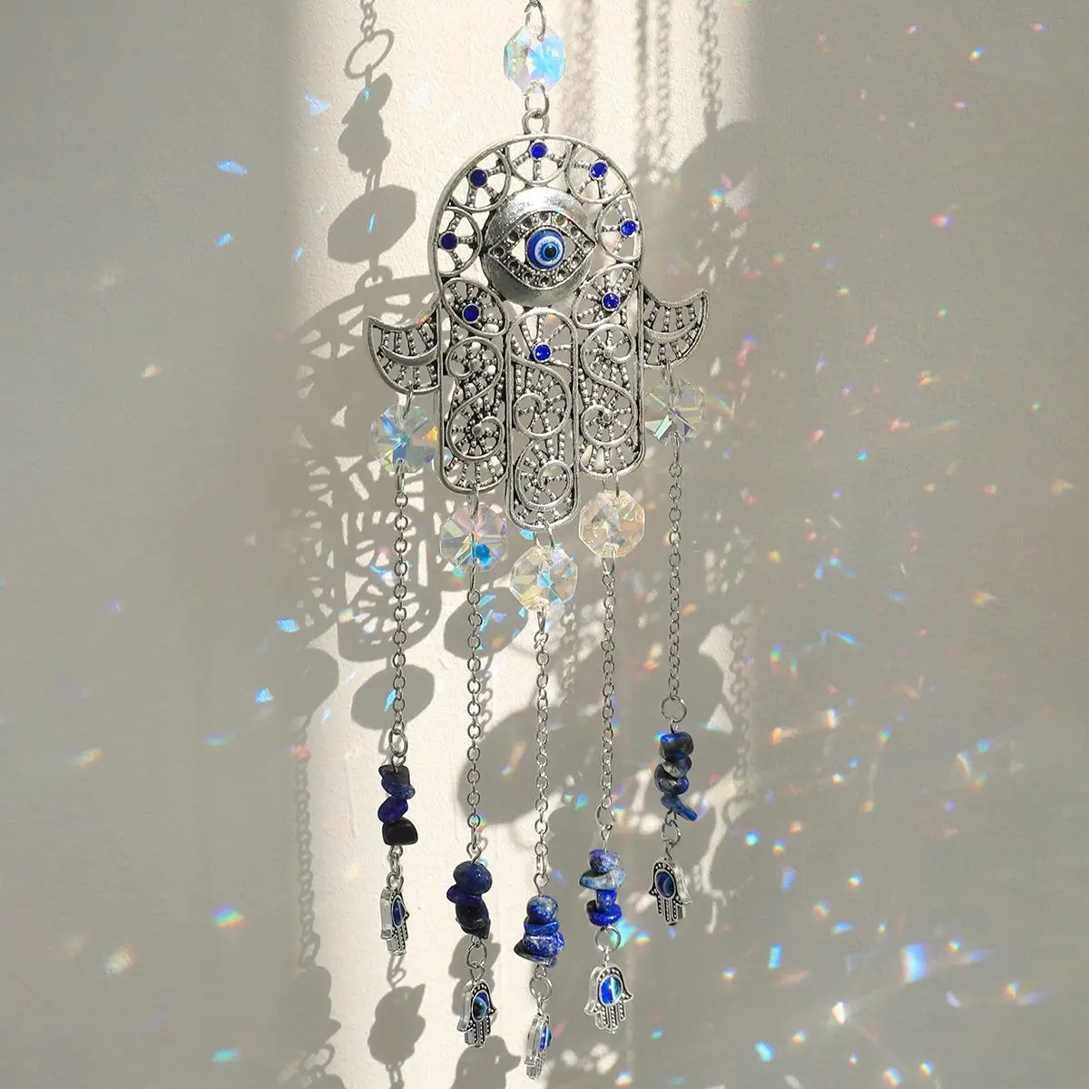 Eye Artificial Crystal Suncatcher, 1 Count Sweet Furniture, Window Hanging Ornaments, Wall Hanging Decoration for Indoor and Outdoor, Summer Home Deco