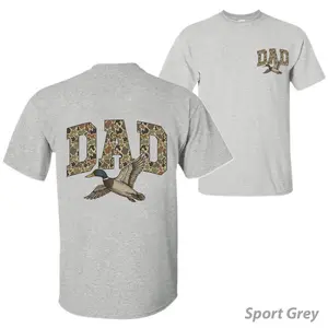 Dad Camo Tshirt for Father's Day, Camouflage Duck Hunting Gift Shirt, Outdoor Southern Style Unisex T-Shirt, Full Size & Color, Apparel Made In The USA	