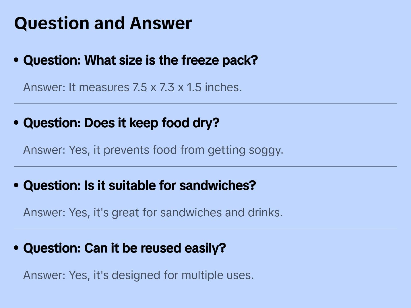 Freeze Pack Large 7.5 x 7.3 x 1.5 Inch 1035041