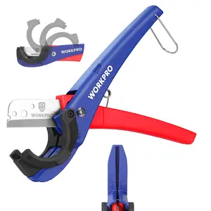 WORKPRO PEX Cutter, Hose Cutter with 1/8"-1-5/8" Cutting Capacity, specific angle(30°, 45°) for cutting rectangular cord cover, Tubing Cutter for PPR, PE, PP, Suitable for Home and Plumbing Repairs