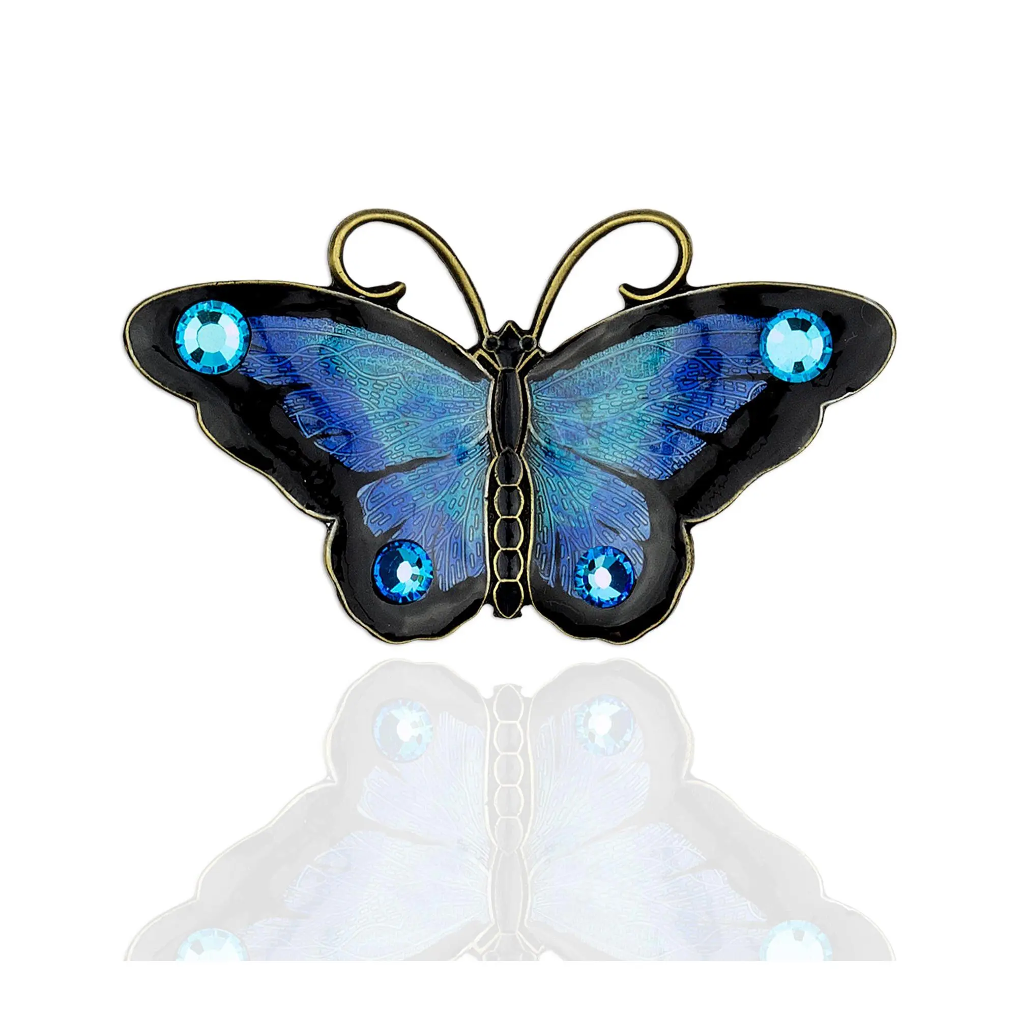 Anne Koplik Black & Blues Crystal Butterfly Pin Anne Koplik Black & Blues Crystal Butterfly Pin