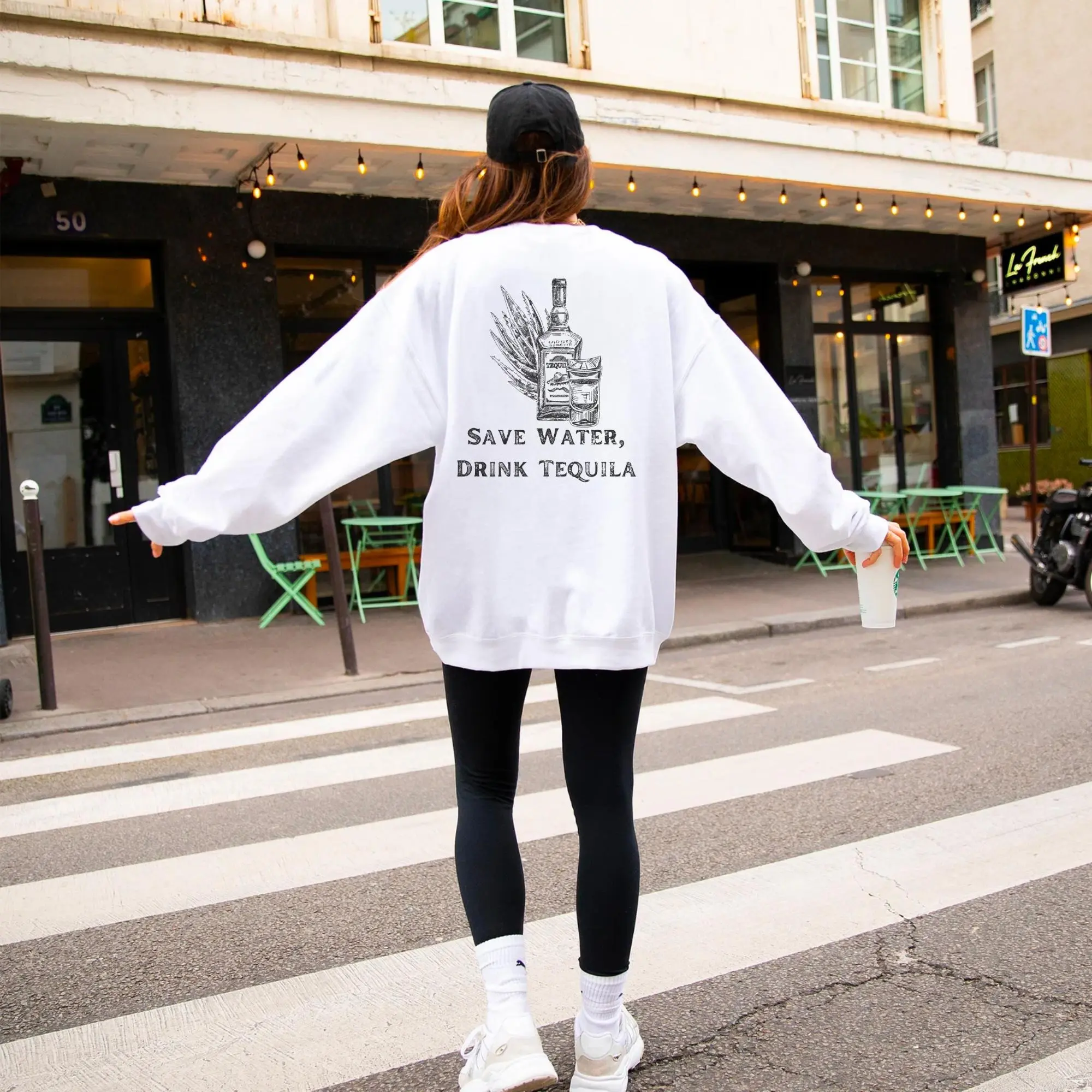 Tequila Drinking Sweatshirt, Tequila Lover gift, Save Water Drink Tequila, alcohol crewneck, day drinking shirt Cotton Collar Fit Womenswear Comfortable Sweaters Hoodie Soft