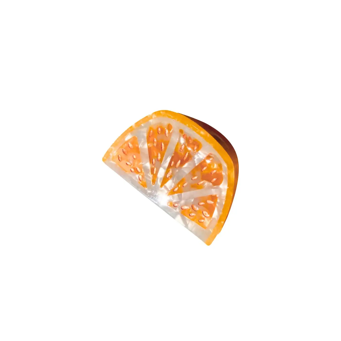 Solar Eclipse Hand-painted Citrus Slice Claw Hair Clip in Orange