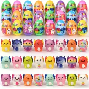24 Pack Prefilled Easter Eggs with Axolotl Slow Rising Squishy Toys – Easter Basket Stuffers for Kids, Girls & Boys, Party Favors, Easter Egg Hunt Fillers, Easter Gift