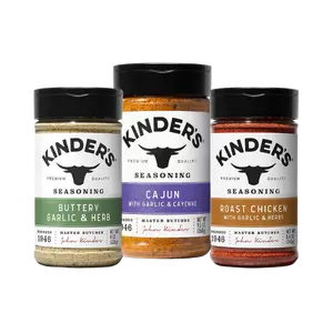 Kinder's Ultimate Chicken Trio - Kinder's Roasted Chicken, Buttery Garlic & Herb, Cajun Seasoning - Premium Quality US Made Chicken Rub Combo for Grilling, Roasting, or Pasta Dishes