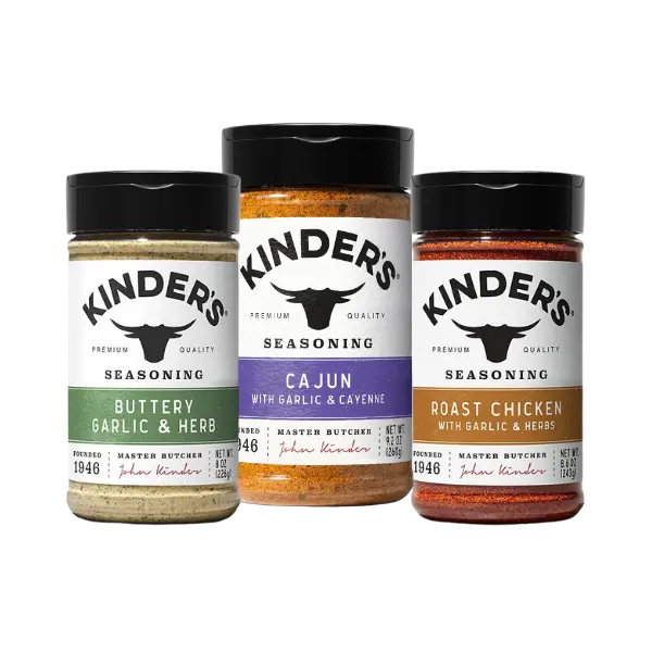 Kinder's Ultimate Chicken Trio - Kinder's Roasted Chicken, Buttery Garlic & Herb, Cajun Seasoning - Premium Quality US Made Chicken Rub Combo for Grilling, Roasting, or Pasta Dishes