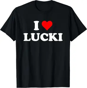 Cotton(pure) I Love Lucki I Heart Lucki - Red Heart T-Shirt