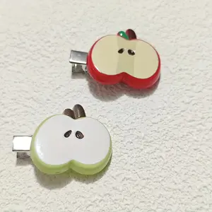 2pcs Apple Hair Clip Green Apple Red Apple Simple Style Crocodile Clip Bangs Clip Girls Accessories Birthday Gift Party Gift