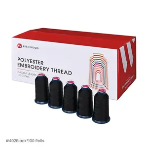 4000m*100rolls Black402 Richword 108D/2 40wt Polyester Embroidery Thread