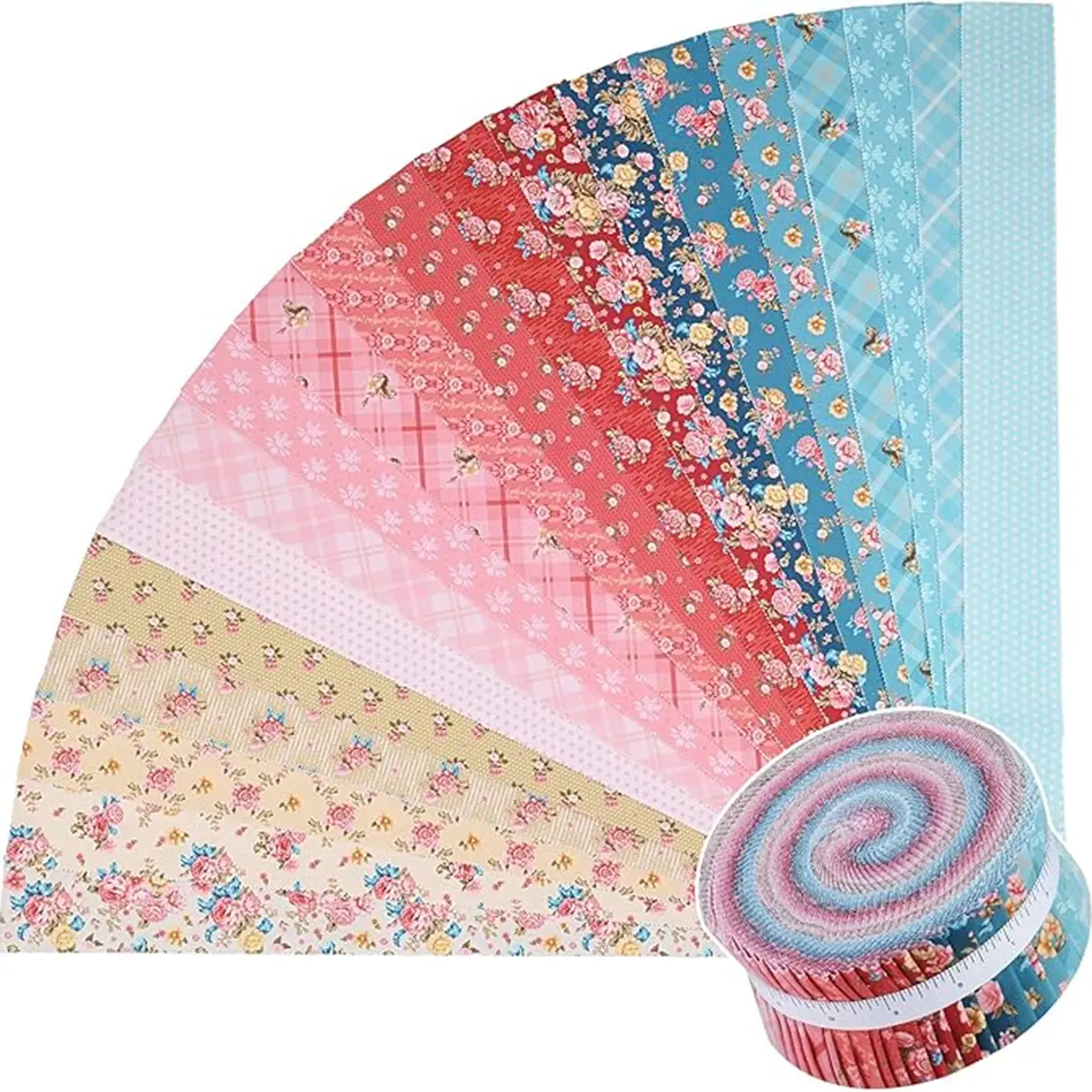 ShinyStitch Precut Fabric Strips Roll Strips Bundle, 40 Pieces Precut Fabric Strips 2.5" x 44", Soft Premium Cotton Quilting Fabric for Patchwork, Quilt Making, Hand Sewing Projects, DIY Crafts, Blanket & Handmade Sewing Supplies, Fall Dusk