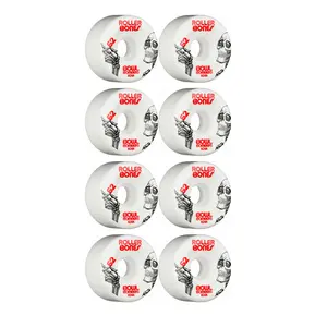 Rollerbones Quad Skate Wheels 62mm x 30mm Bowl Bombers 8-Pack 101A White