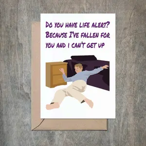 Funny Love Card Fallen and Can't Get Up Funny Love Card