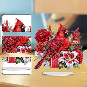 Acrylic Special Shape Gift Pterosaur Diamond Painting Tabletop Ornaments Kit Table Top Diamond Painting Ornament Kits 5D DIY Diamond Art Tabletop Decorations for Home Office Decor