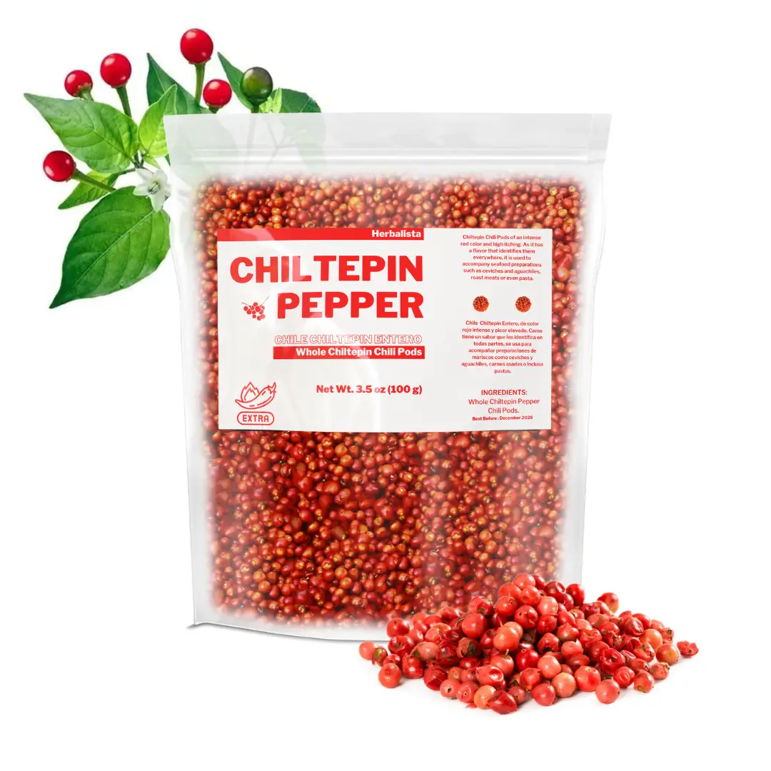 Chile Chiltepin de Sonora 100g Frescos de Temporada Para El Aguachile - Dried Chiltepin Peppers (Chile Tepin) – 3.5oz Bag - Great For Seafood, Sauces,
