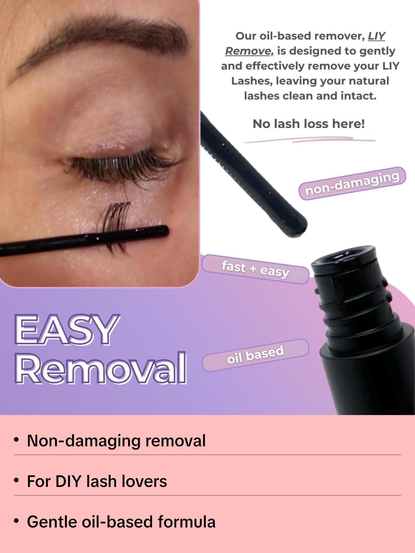 LIY Remove - oil based non damaging diy eyelash remover DIY lash cluster remover easy removal