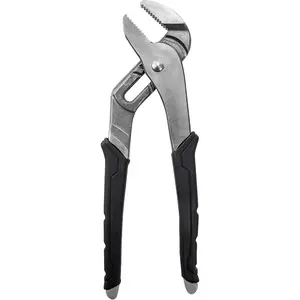 10-Inch Tongue and Groove Pliers, Straight Jaw Pliers with Cushion grip, 6 Jaw positions, 2.1" Jaw Capacity
