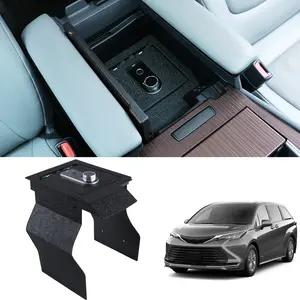 WASAI Center Console Gun Safe Compatible with Toyota Sienna 2021-2024, Fingerprint Lock with Key