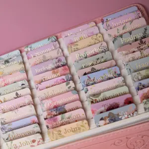 -Laminated  Tabs for Women and Men ( Foil Embossed Lettering)  Large Print tabs, Easy to Read and Apply, 80  Chapters Labels for Easy Navigation (Multicolored)