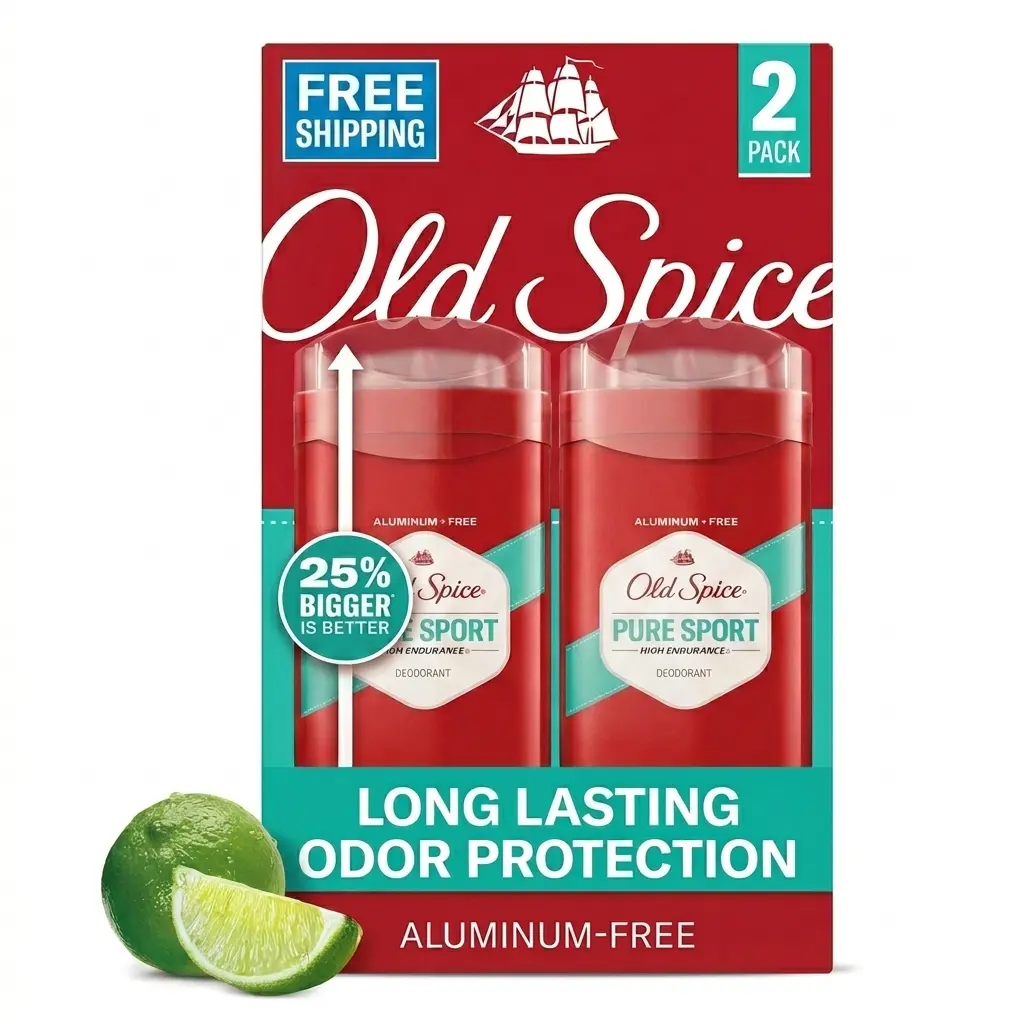 2 Pack Old Spice High Endurance Deodorant, 48-Hr. Protection, Pure Sport, 3 oz