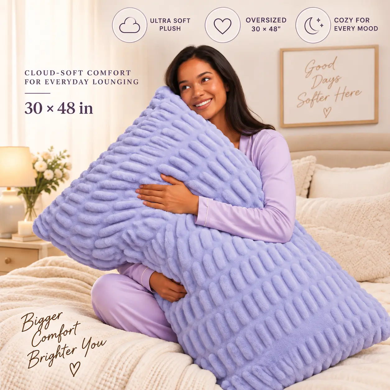 Dreamer Pillow XL  Plush Oversized Pillow With Removable Machine-Washable Cover
