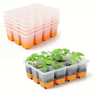5 Pack Silicone 12-Hole Seedling Pots, Durable & Flexible Planting Containers, Ideal for Gardening & Indoor Plants, Plant Growing Set