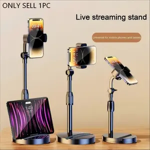 Upgraded Height Adjustable & 360° Rotatable Phone Stand with Dual Slots | Waterproof ABS Phone Holder for Live Streaming & Recording | Universal for Smartphones & Tablets | Sturdy Base & Durable Plastic | Modern Minimalist Design for Home, Office & Travel