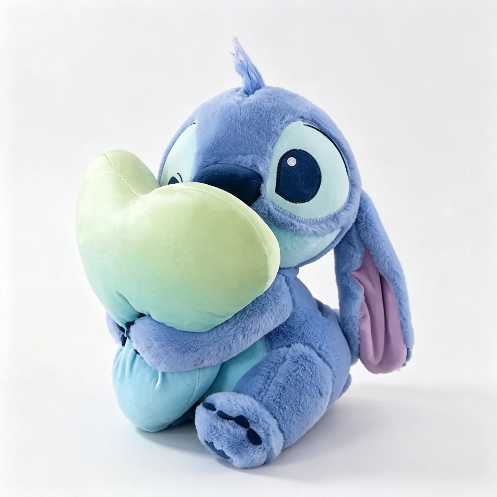 Disney Lilo And Stitch 11.8 Inch Plush With Heart Blue Soft Stuffed Animal Holding Love Heart For Couples And Kids Gift