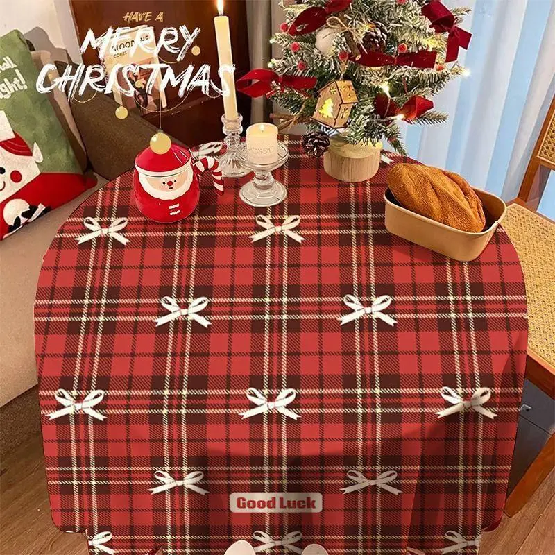 Cartoon Cute Animal Print Heat-Resistant Plush Tablecloth, Multi-Size Round Desk Cover for Home Use (Household Kitchen Linens)