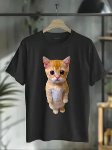 100% Cotton El Gato Meme Sad Crying Cat Munchkin Kitty Meme Trendy T-Shirt