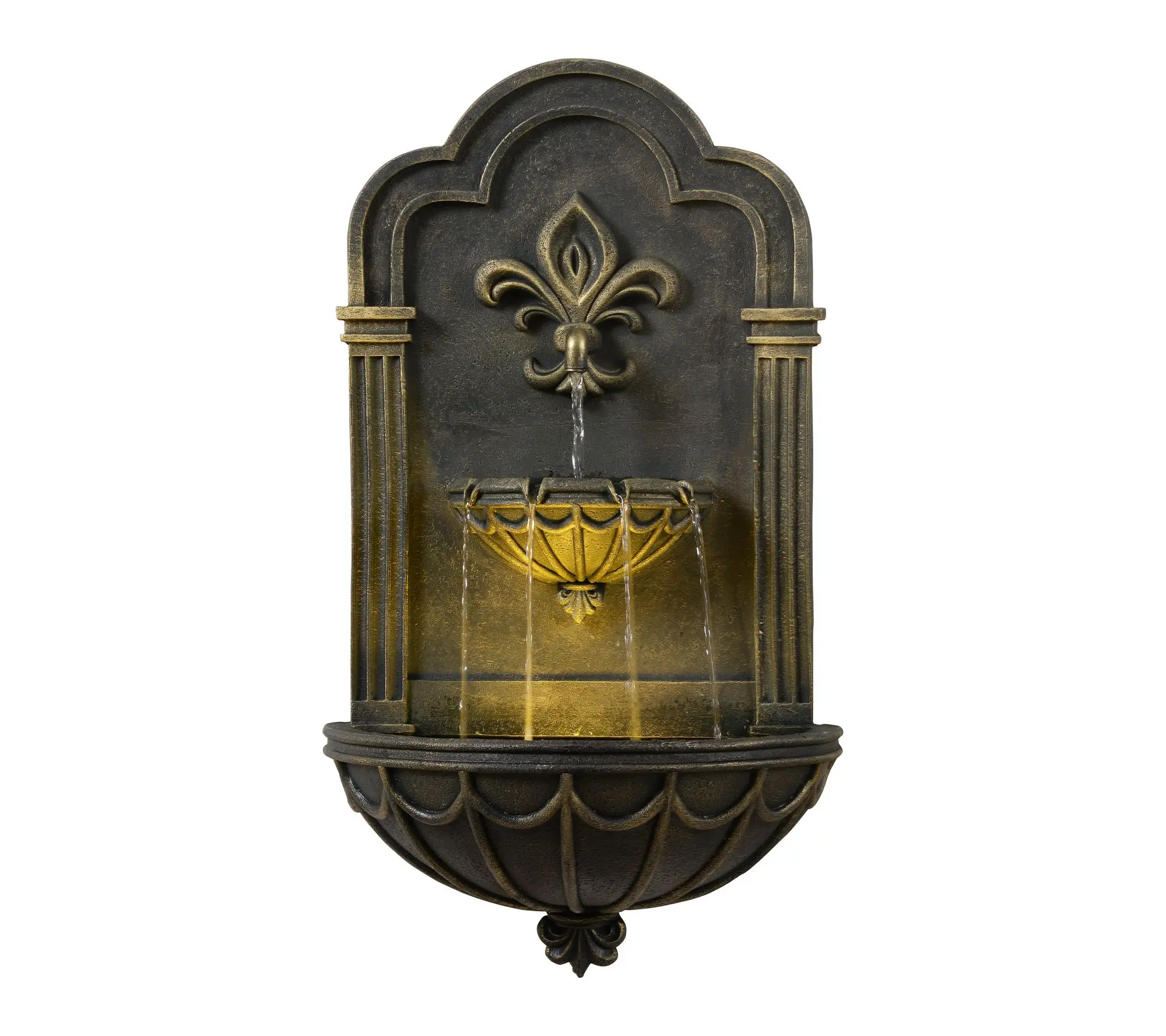 Teamson Home Outdoor 32" Two-tier Fleur-de-lisWall Fountain Teamson Home Outdoor 32" Two-tier Fleur-de-lisWall Fountain