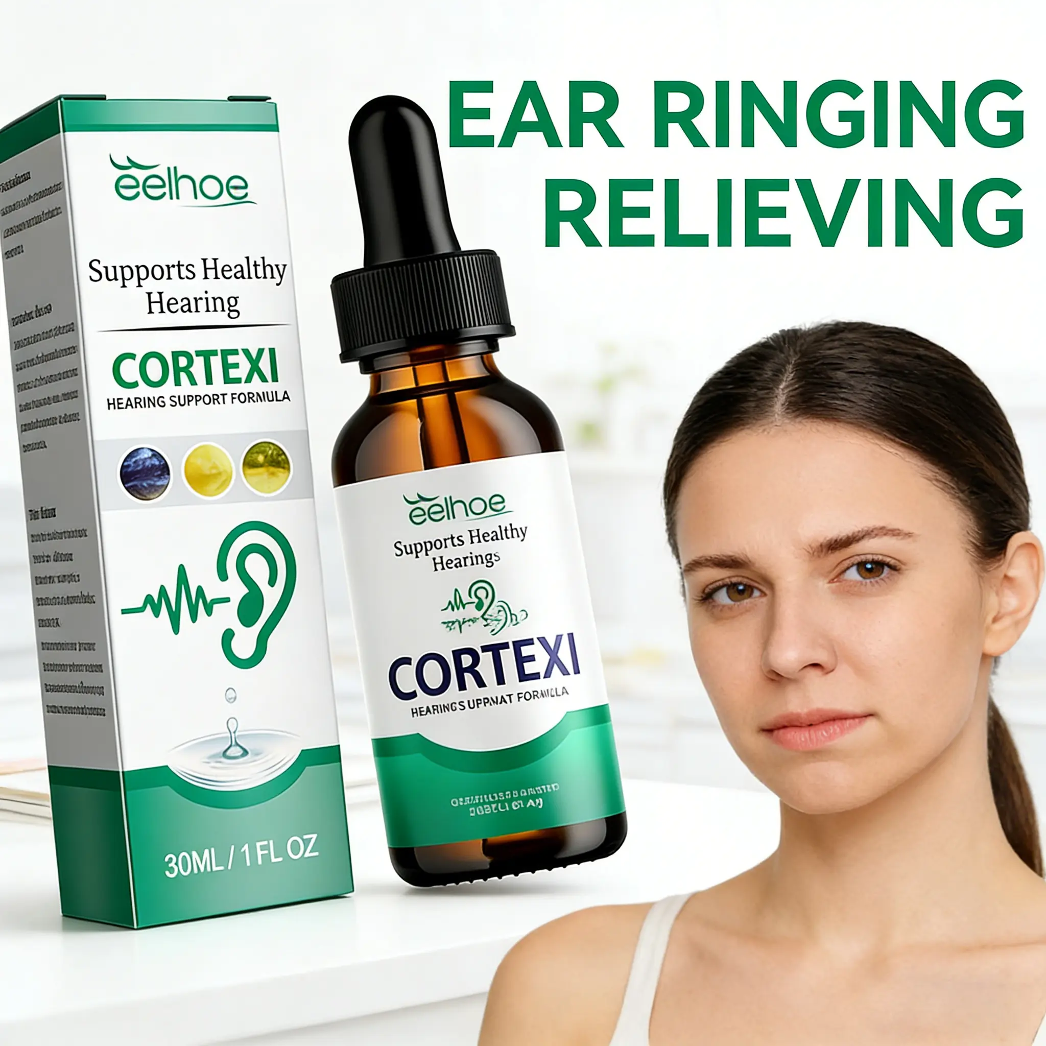 Ear Ringing & Clogged Ears Relief Drops, Natural Tinnitus Relief Solution, Effectively Reduce Ear Noise & Support Better Hearing