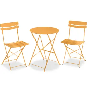 Best Choice Products 3-Piece Small Bistro Set, Folding Patio Furniture Set of 2 Chairs and Table