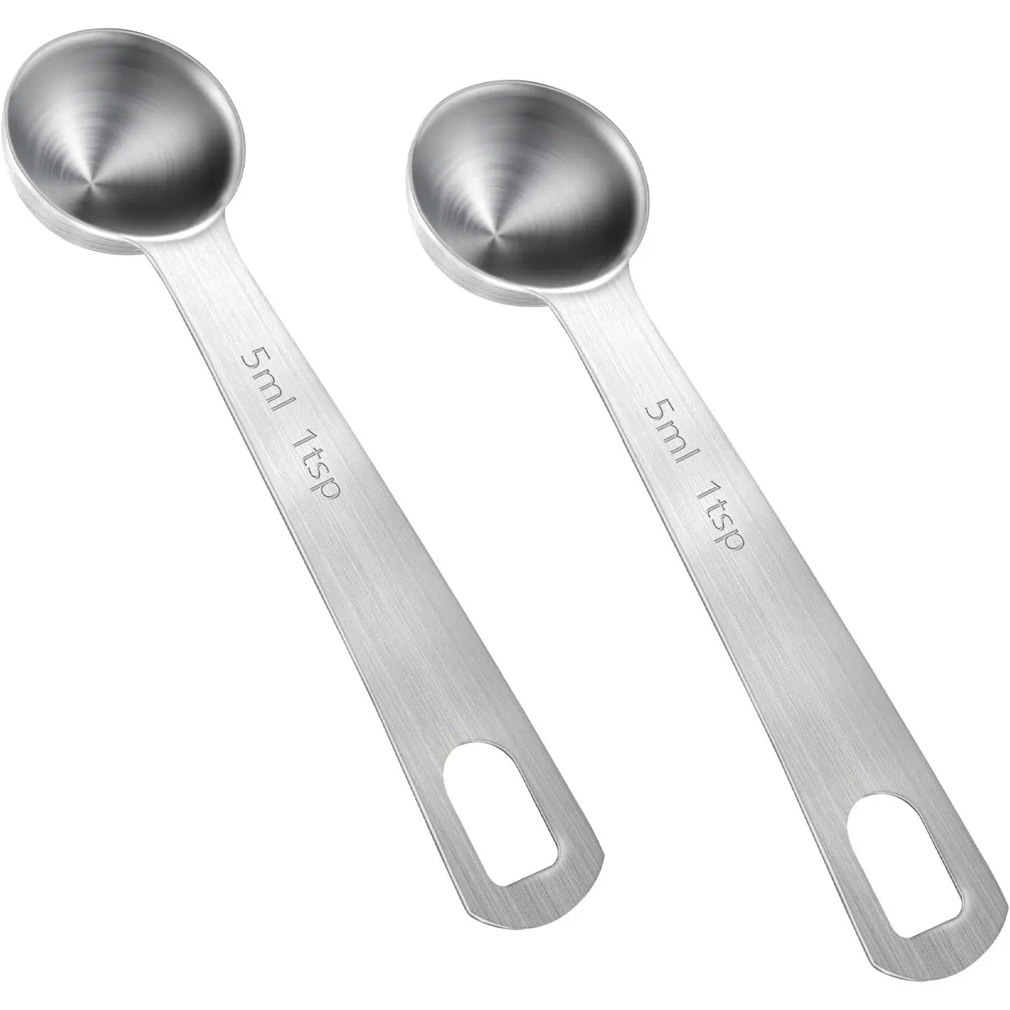 Measuring Spoons, 2 count Stainless Steel Tablespoon 5ML / 1TSP, Small Metal Teaspoons for Measuring Dry and Liquid Ingredients