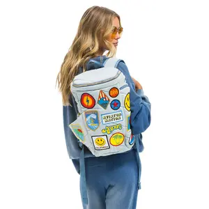 VINTAGE PATCH DENIM PUFFER BACKPACK - SUPER LIGHT VINTAGE