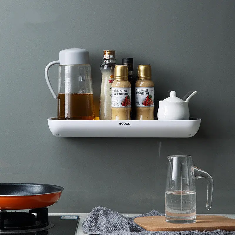 Wall-Mounted Bathroom Storage Rack with Towel Bar