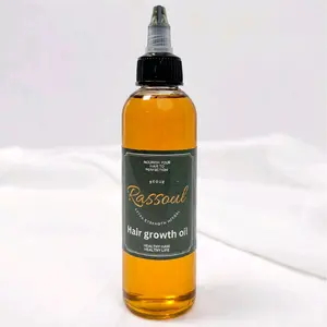 Rassoul Extra Strength Hair Growth Oil - 4oz Organic Jojoba & Sunflower - Gentle Daily Formula - Non-Greasy Lightweight Haircare Olive Rosemary without herbs