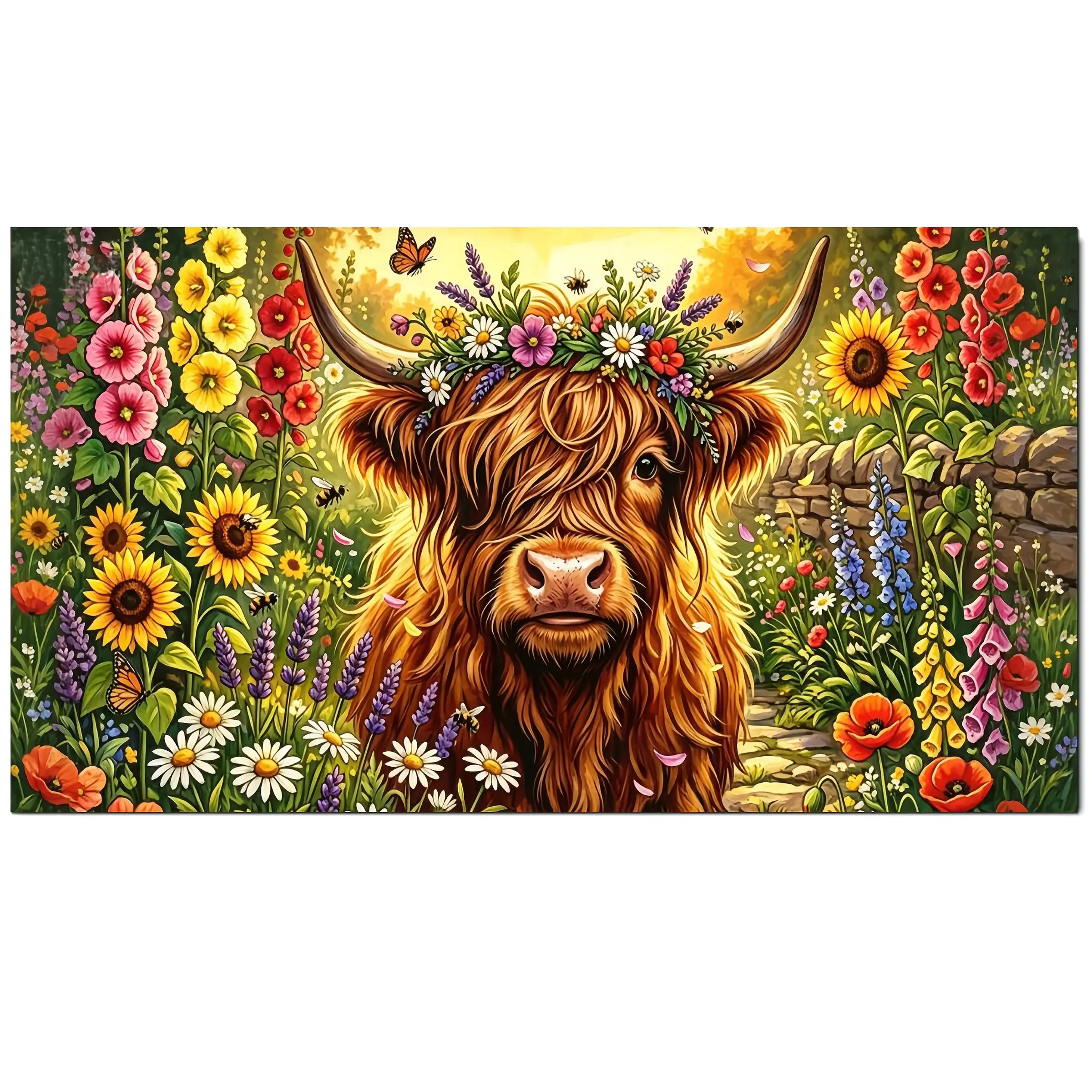 Large Size(31.5x15.7inch) 5D Diamond Painting Kits for Beginner,Highland Cow Diamond Art Kits for Adults, DIY Gem Painting,Animal Diamond Mosaic Kit,Craft Kits,Diamond Dots for Home Wall Decor