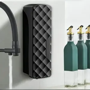 Drill-Free Wall-Mounted Hand Sanitizer Dispenser, Durable Waterproof Dispenser for Shampoo, Conditioner, Body Wash, Easy Installation, Modern Bathroom