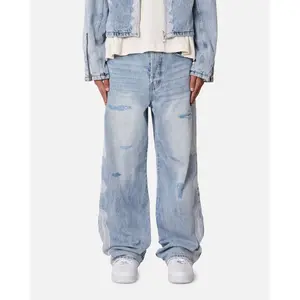 MNML Skeleton Baggy Denim Jeans Washed Blue