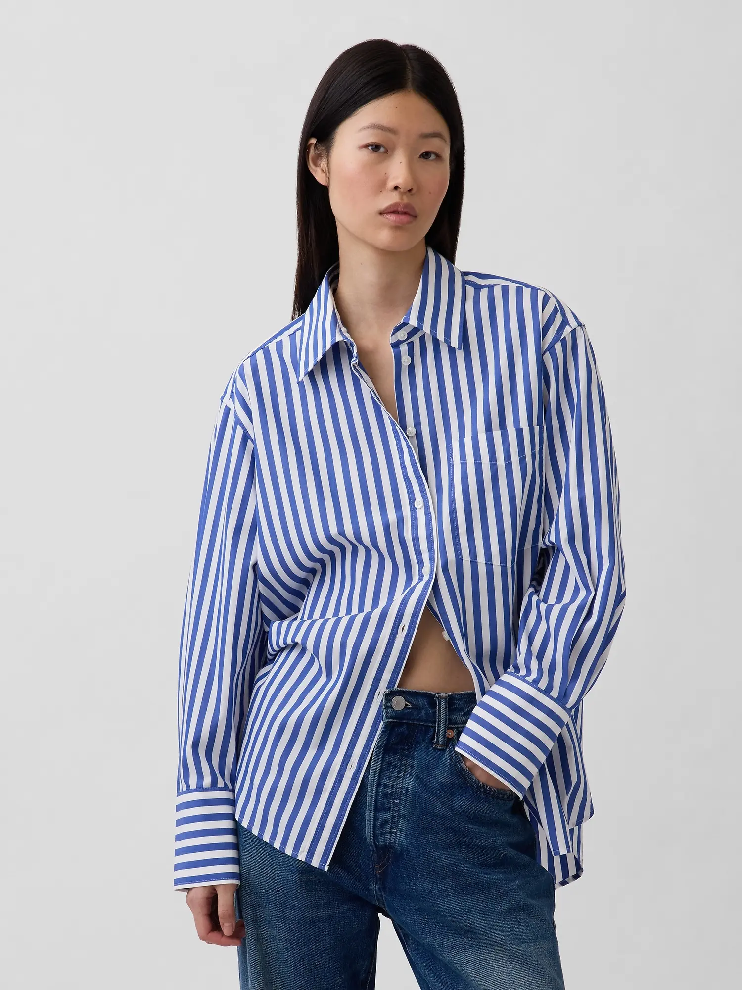 Gap Women's Organic Cotton Poplin Big Shirt